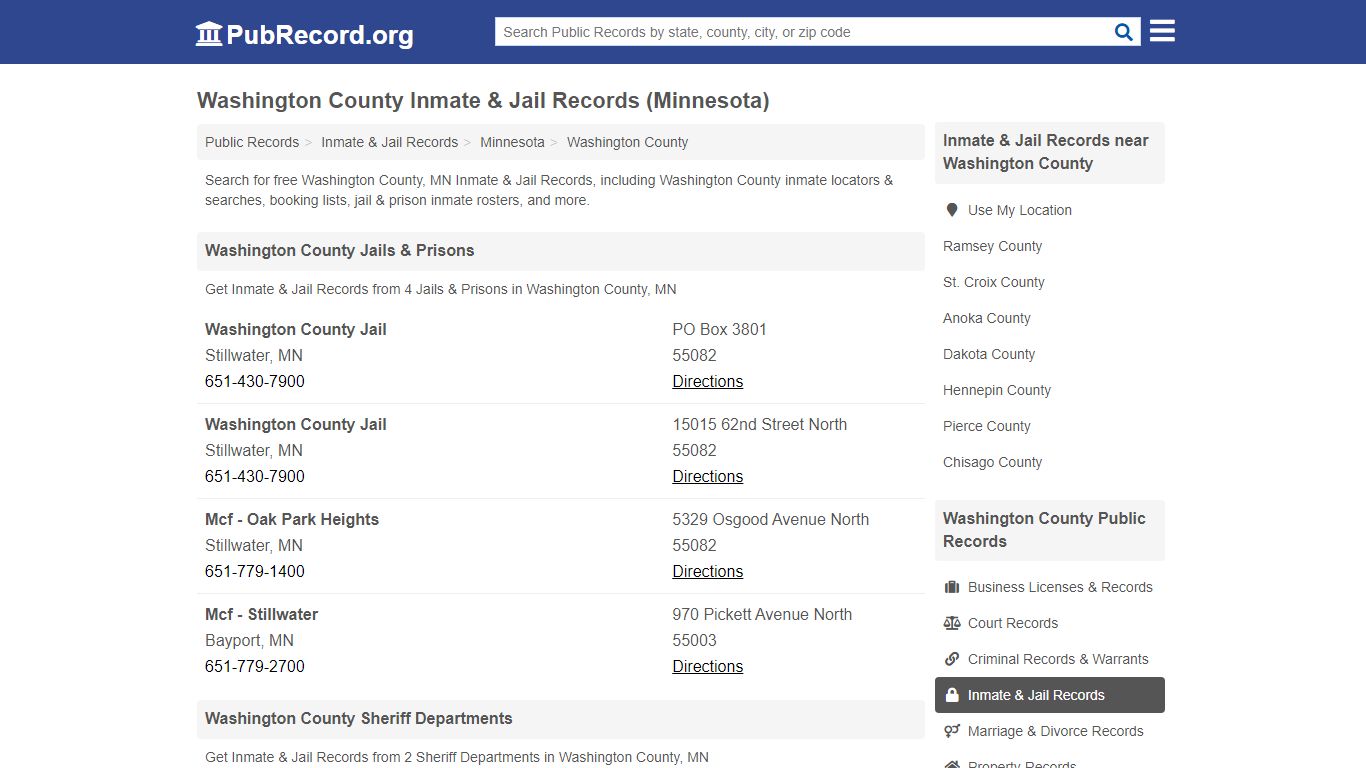 Free Washington County Inmate & Jail Records (Minnesota ...